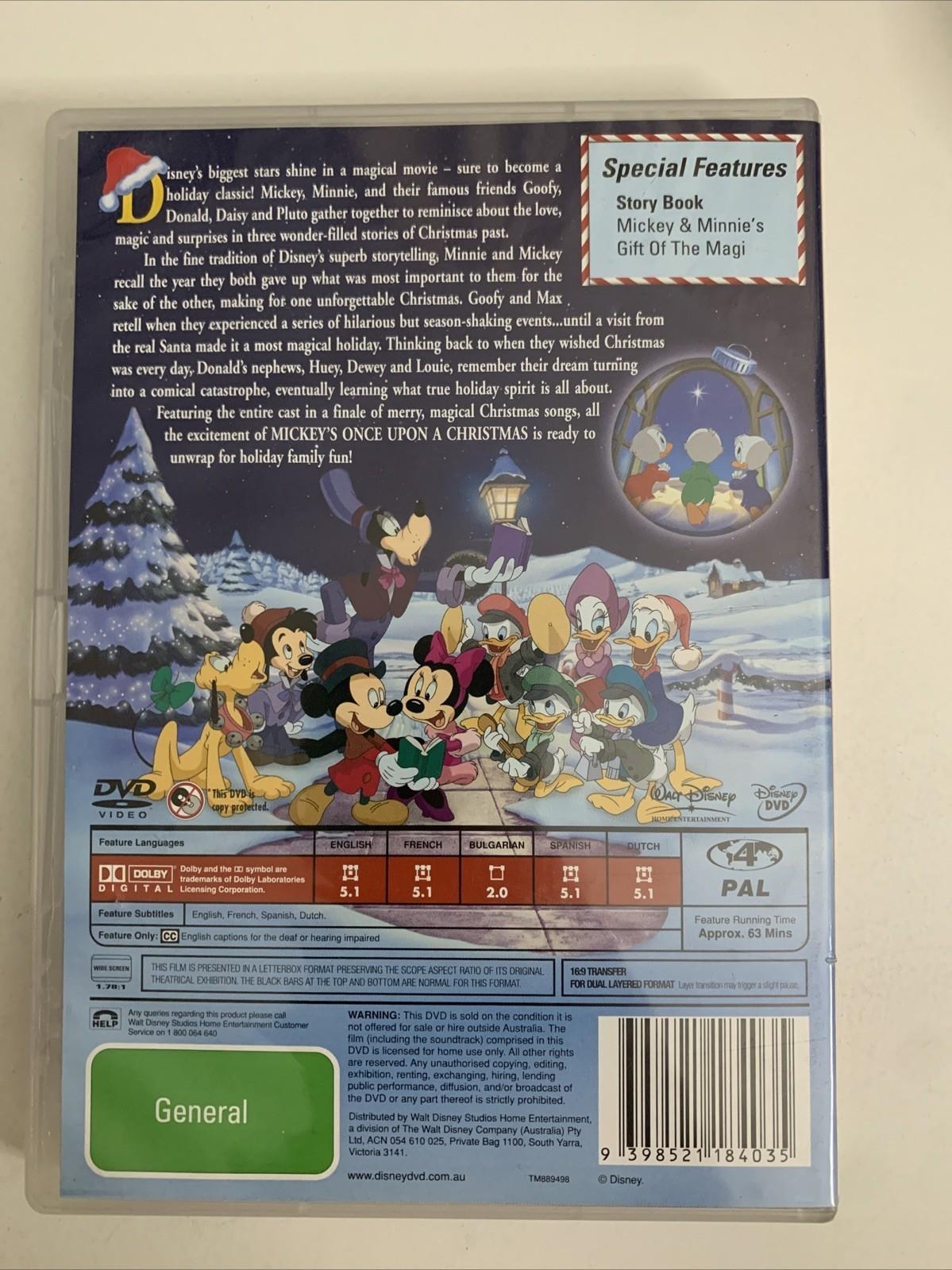 Disney Mickey's Once Upon A Christmas (DVD, 1999) Animation Region 4