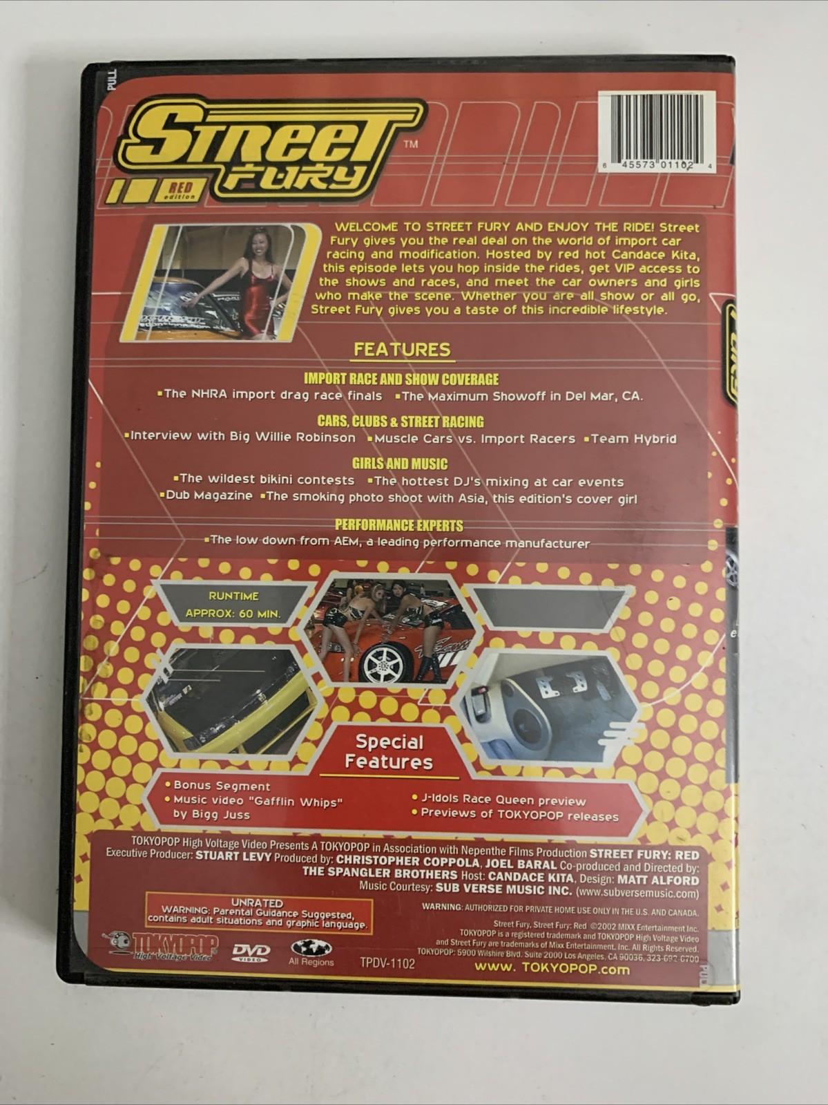 Street Fury Red Edition (DVD, 2002) Red Line Adrenaline Rush All Regions