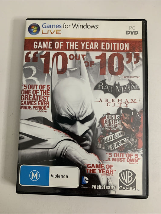 Batman Arkham City: Game Of The Year Edition PC DVD Windows Game