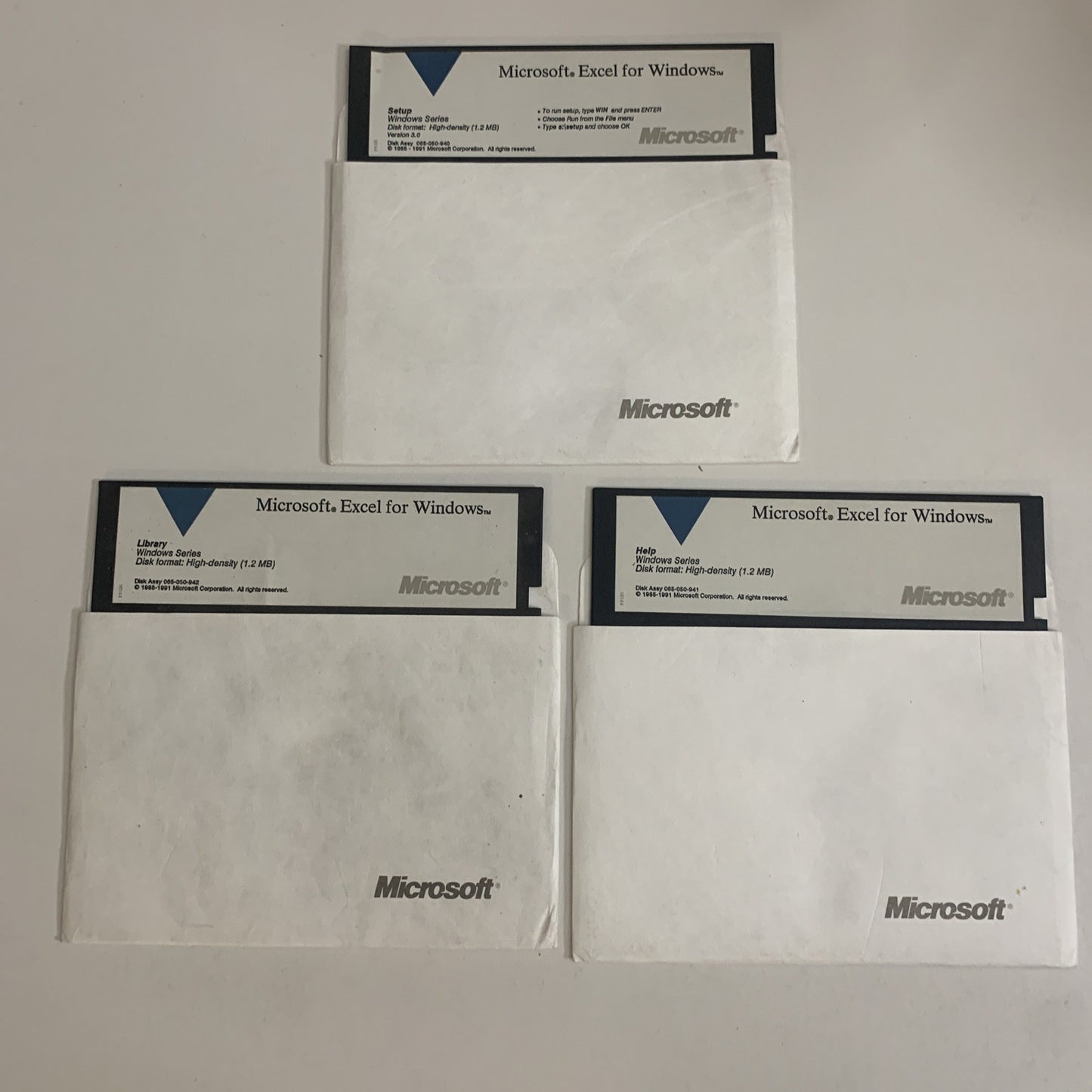 Microsoft Excel For Windows 1991 5.25" Floppy Disks