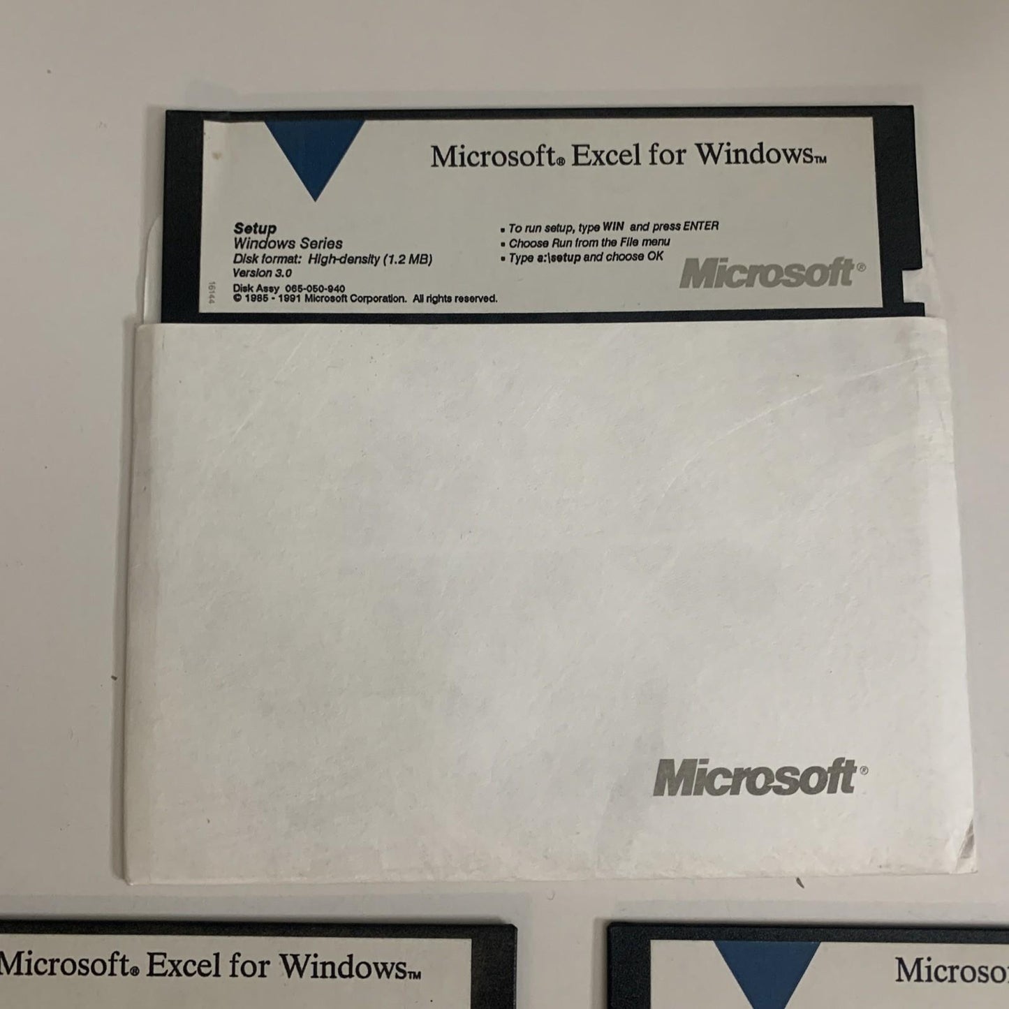 Microsoft Excel For Windows 1991 5.25" Floppy Disks