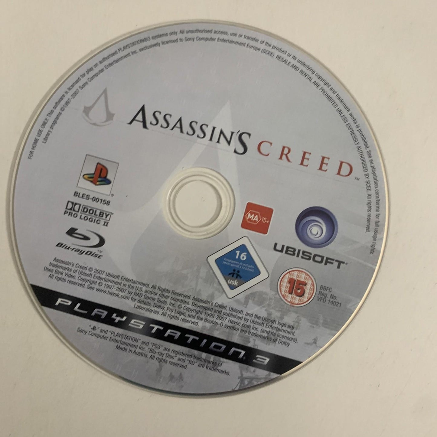 Assassin's Creed PS3 Sony Playstation 2008 Game Complete