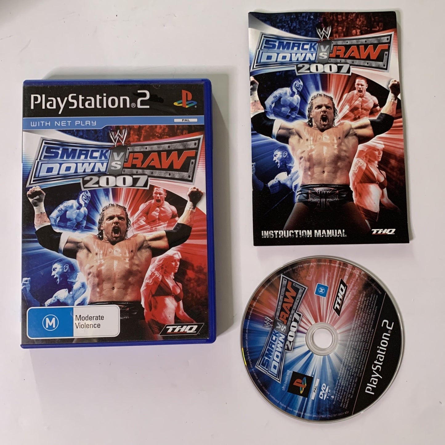 WWE Smackdown VS Raw 2007 PlayStation 2 PS2 PAL Pro-Wrestling Game Complete