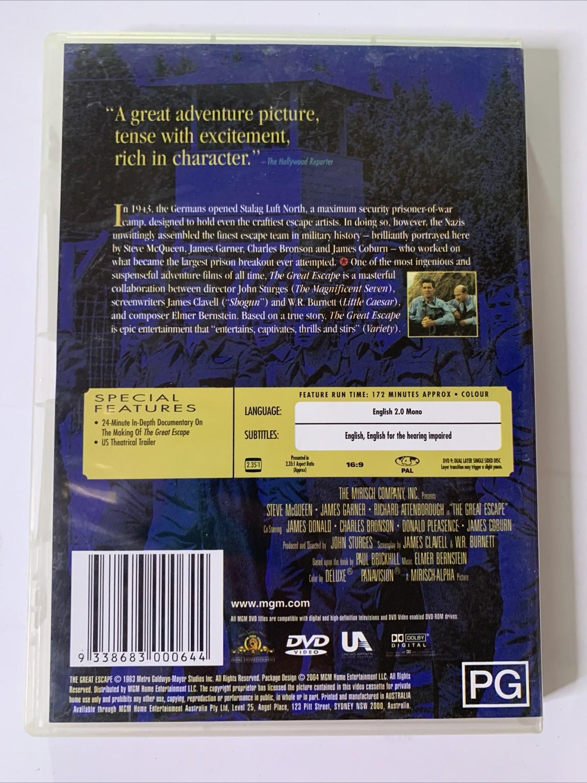 The Great Escape (DVD, 1963) James Garner, Steve McQueen Region 4
