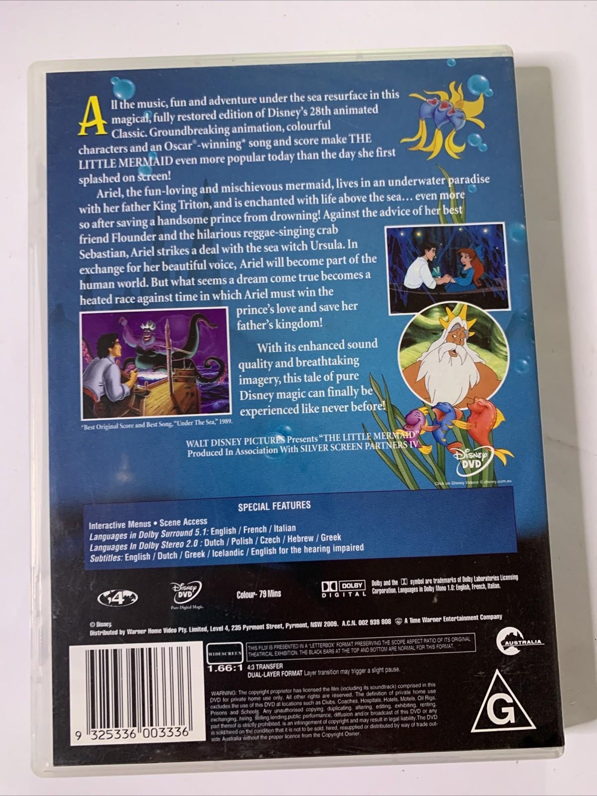The Little Mermaid (DVD, 1989) Disney Animation Film Region 4