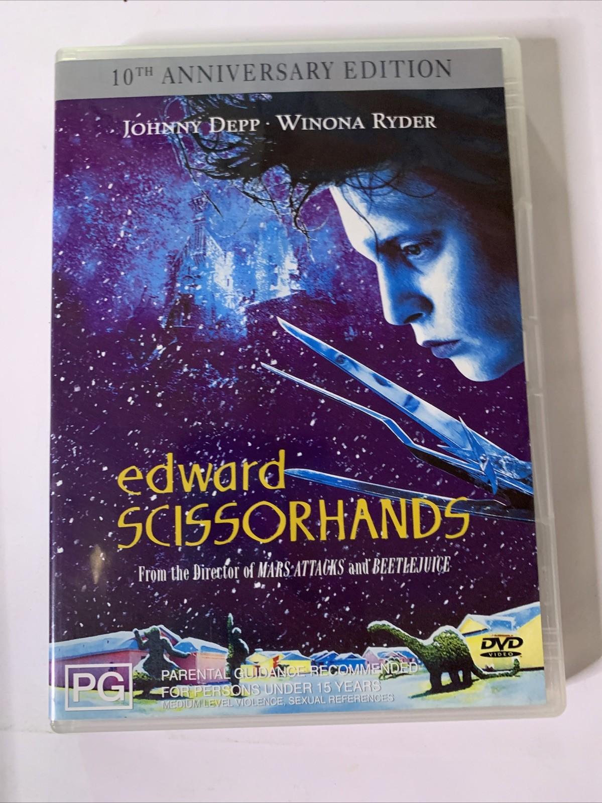Edward Scissorhands (DVD, 1990) Anniversary Edition Johnny Depp Region 4