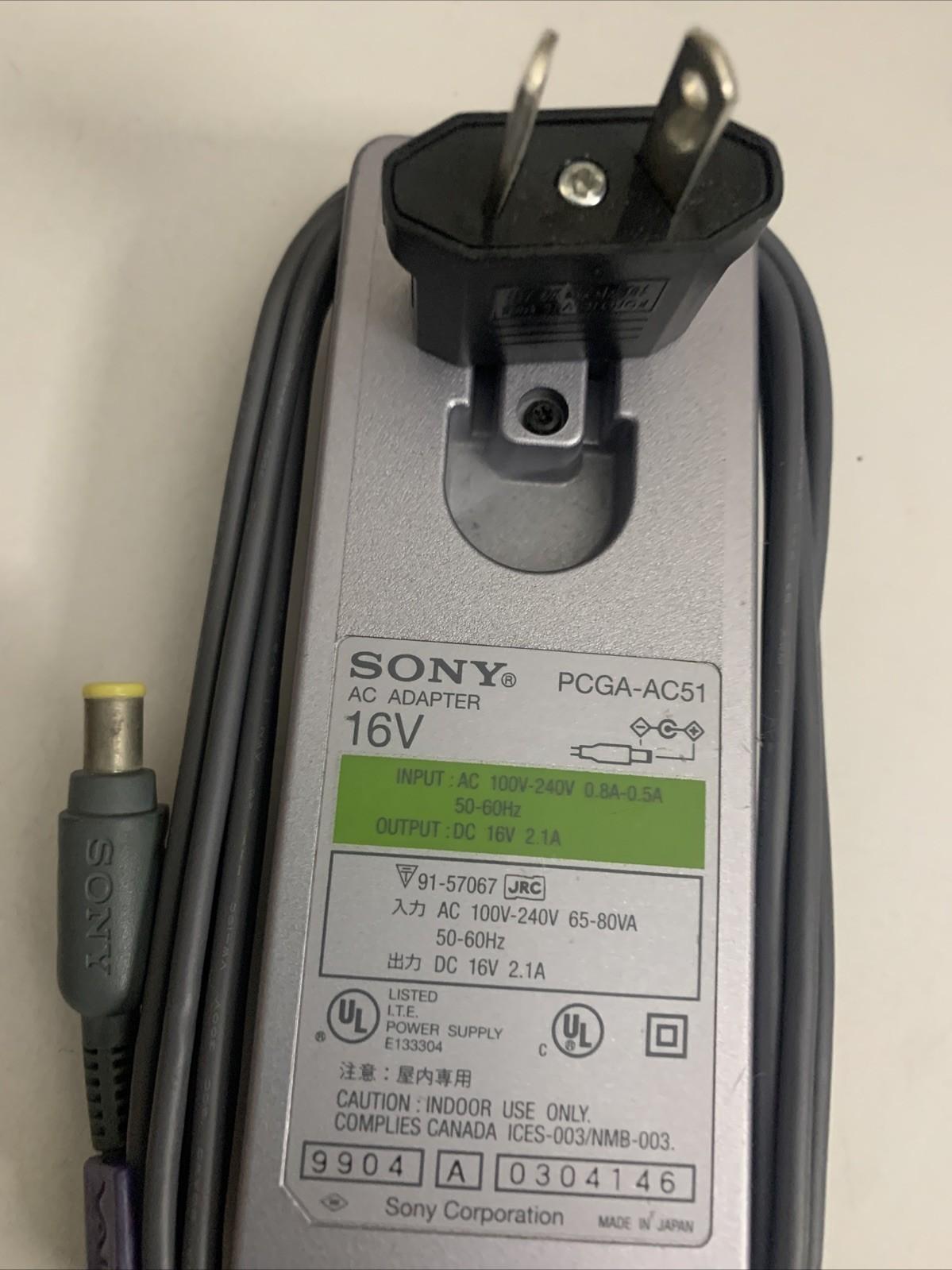 Genuine Sony VAIO Laptop Power Supply Charger PCGA-AC51 16V 2.1A