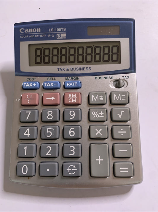 Canon LS-100TS 10 Digit Tax & Business Solar & Battery Calculator