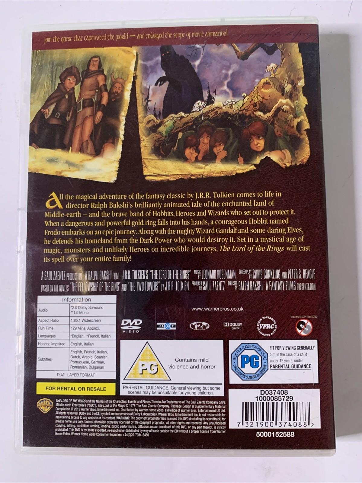 The Lord Of The Rings (DVD, 1978) Original Animated Classic  Region 2