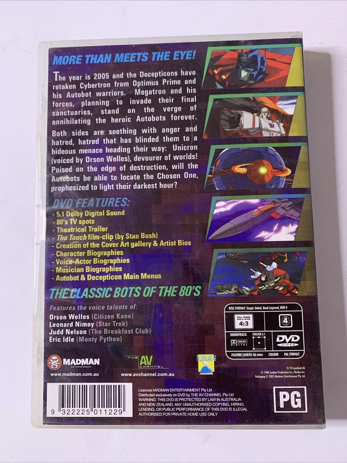 The Transformers: The Movie (DVD, 1986) Animated Film Region 4