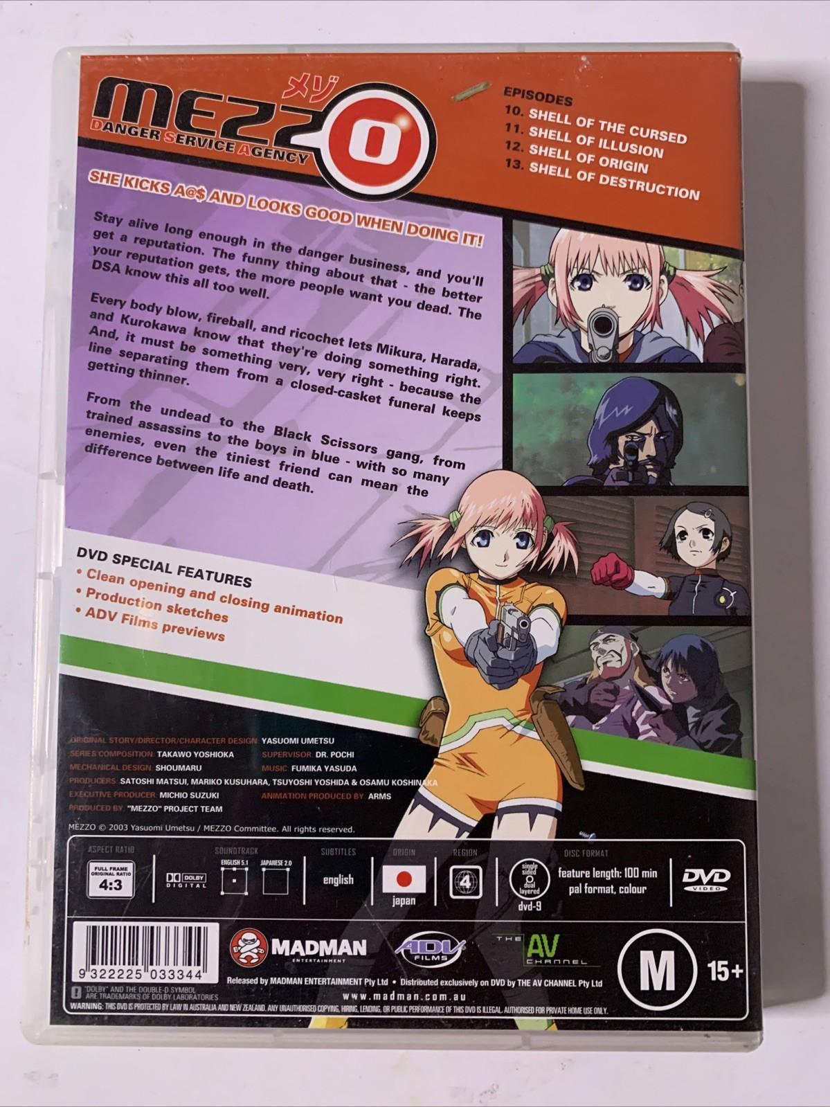 Mezzo Danger Service Agency DSA: Shell 03 (DVD, 2003) Anime Region 4
