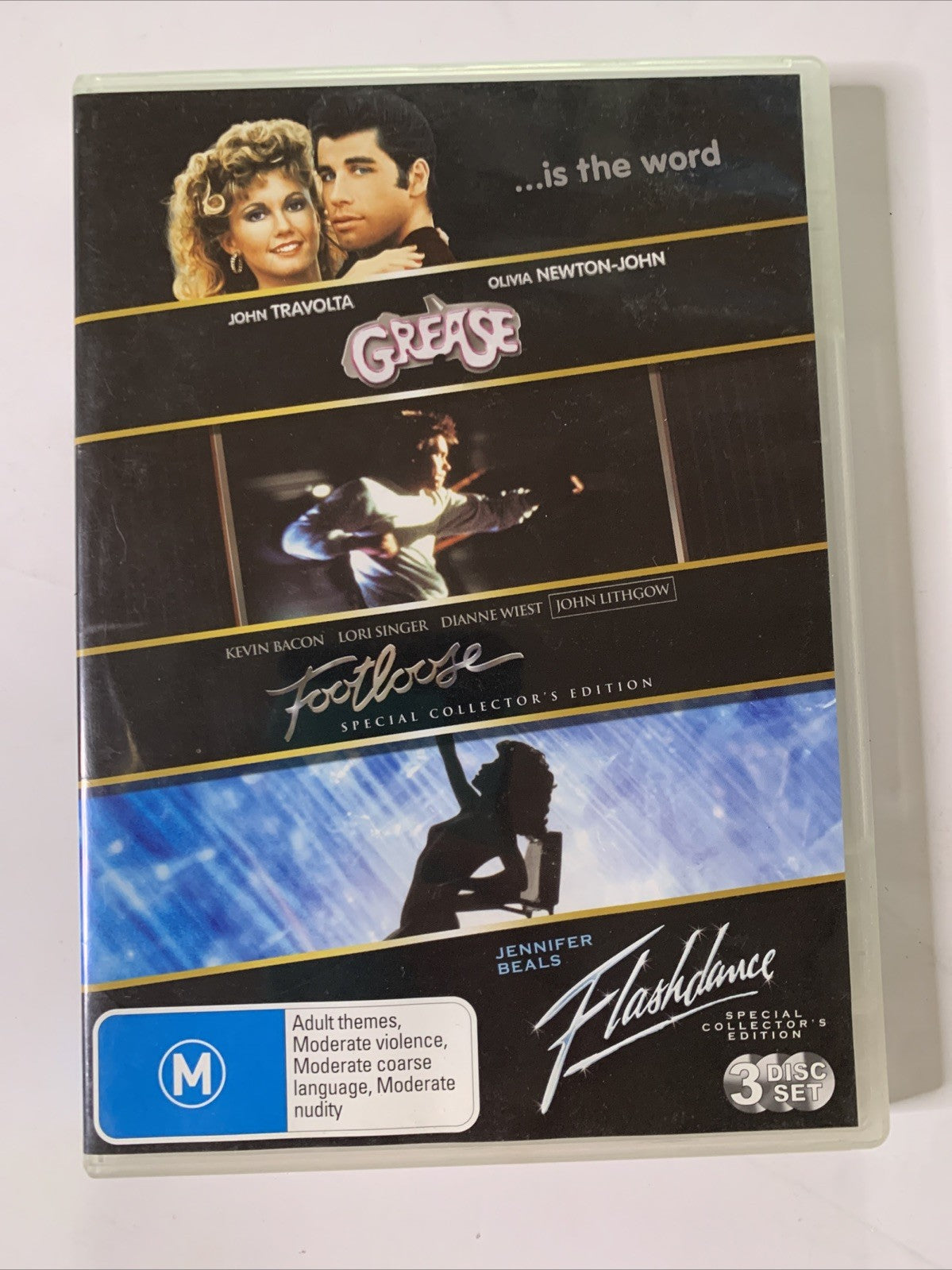 Grease / Footloose / Flashdance (DVD, 1978, 3-Discs) Region 4