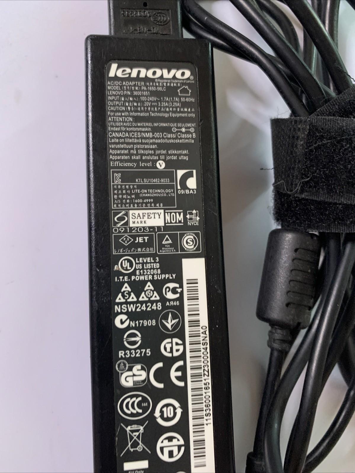 Genuine Lenovo PA-1650-56LC Power Supply 20V 3.25A Laptop Charger