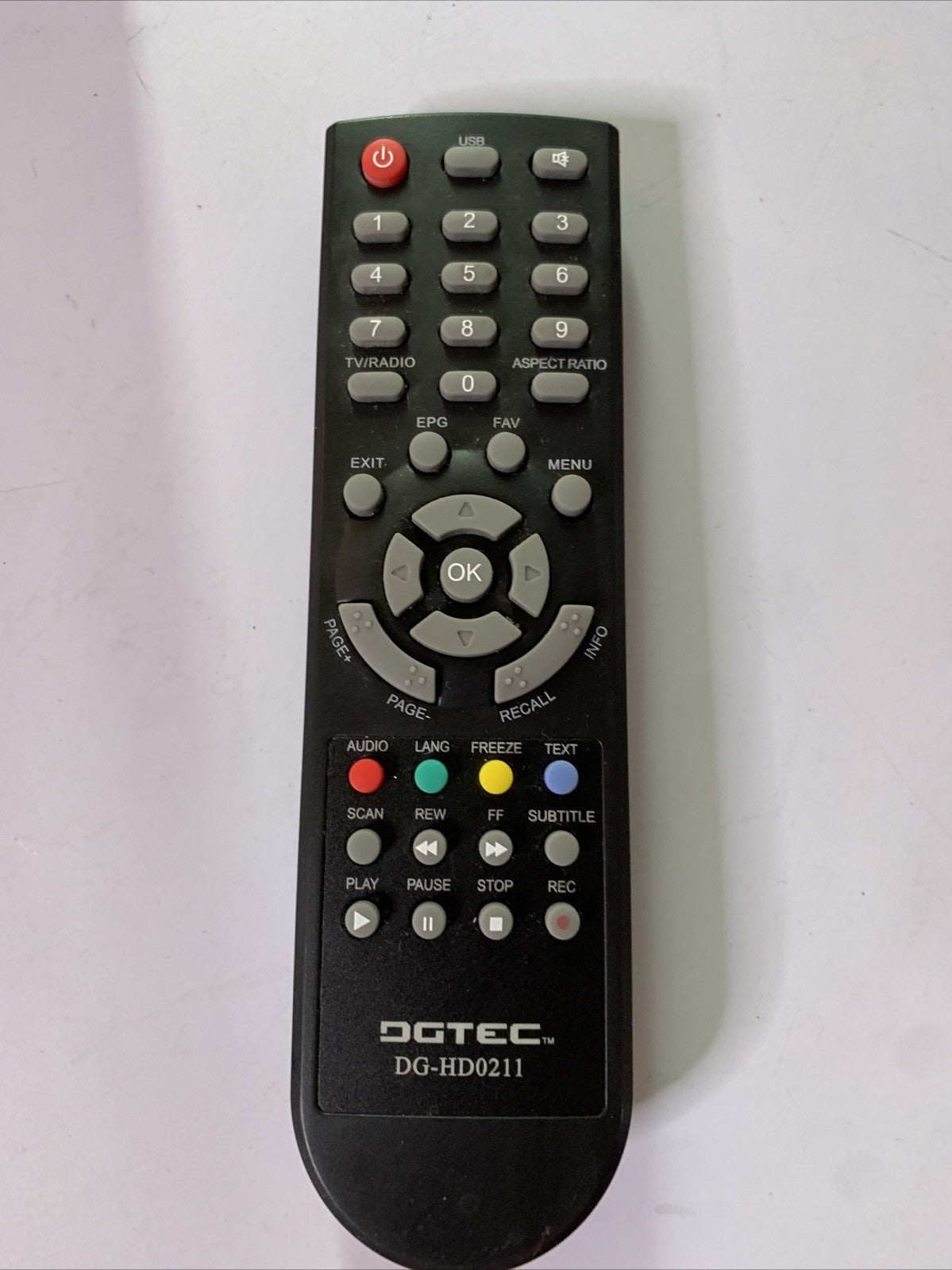 Genuine DGTEC DG-HD0211 Remote Control For Set Top Box *Missing Battery Lid