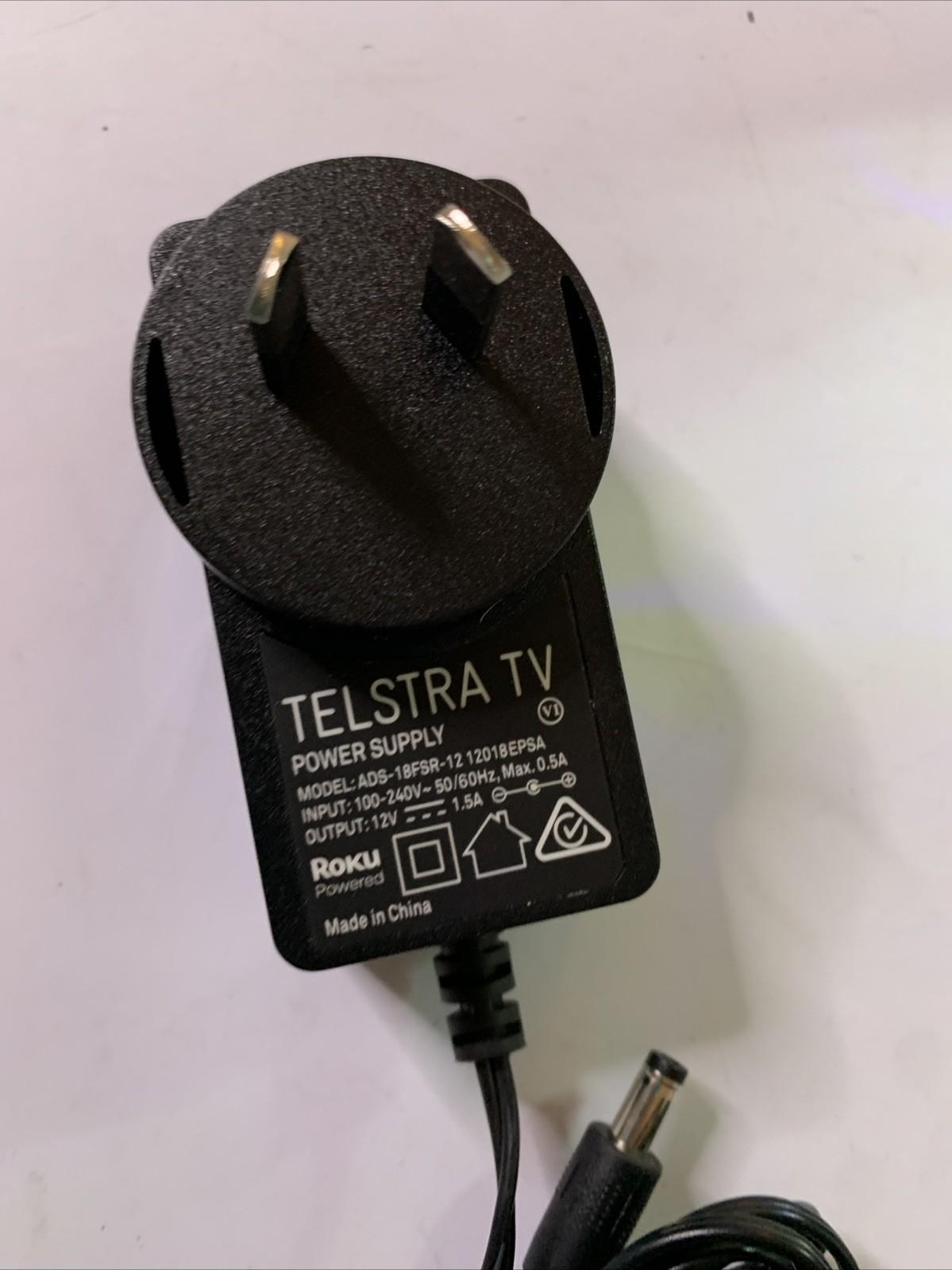 Genuine Roku Telstra TV Power Supply ADS-18FSR-12 12V 1.5A AC/DC Adapter