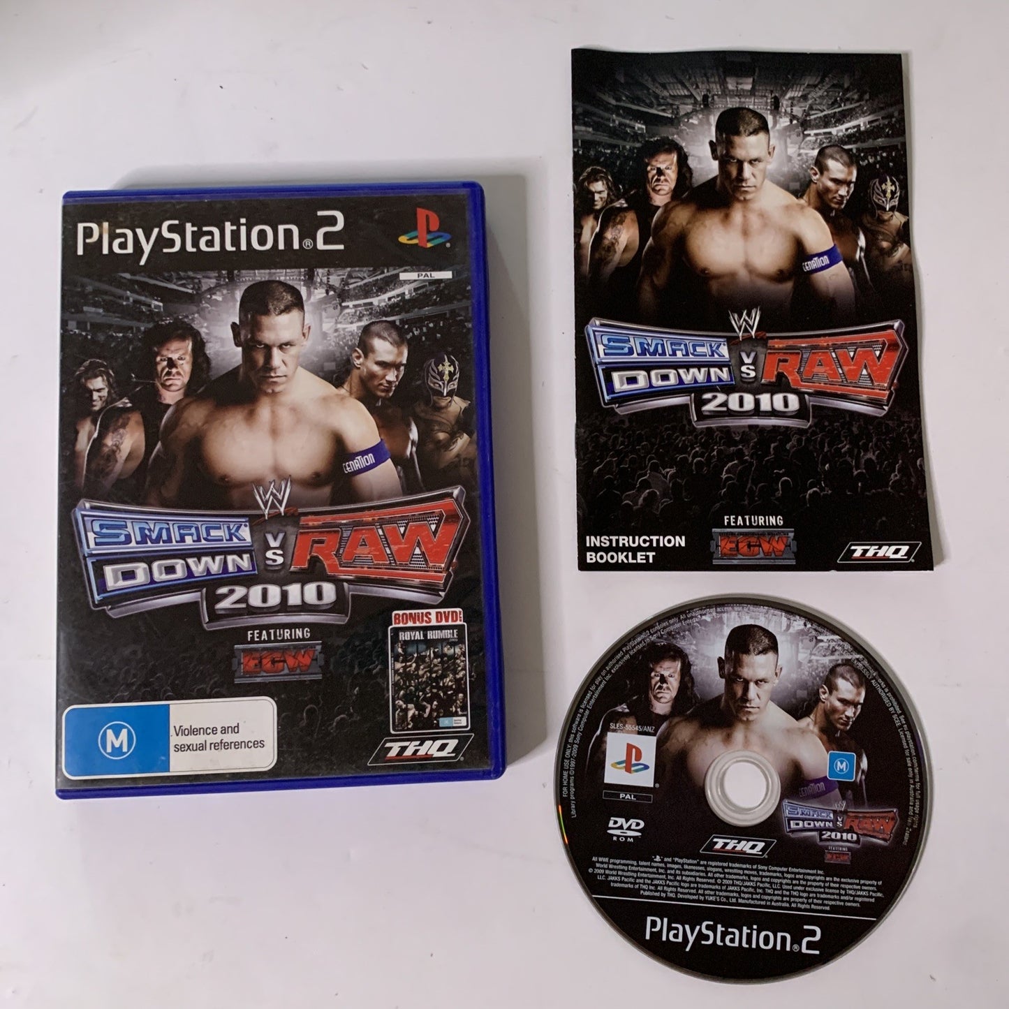 WWE Smackdown Vs RAW 2010 PS2 Sony PlayStation 2 PAL Pro-Wrestling Game Complete