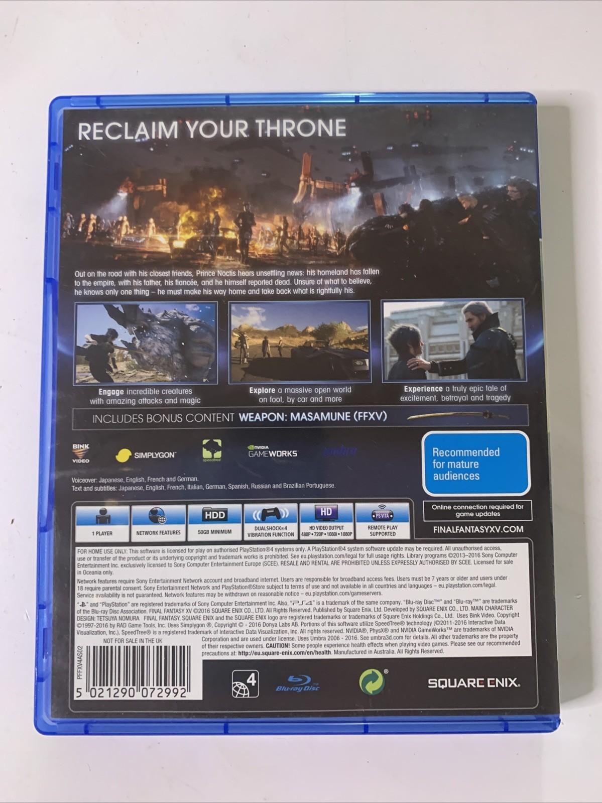 Final Fantasy XV: Day One Edition PS4 Sony Playstation 4 Game