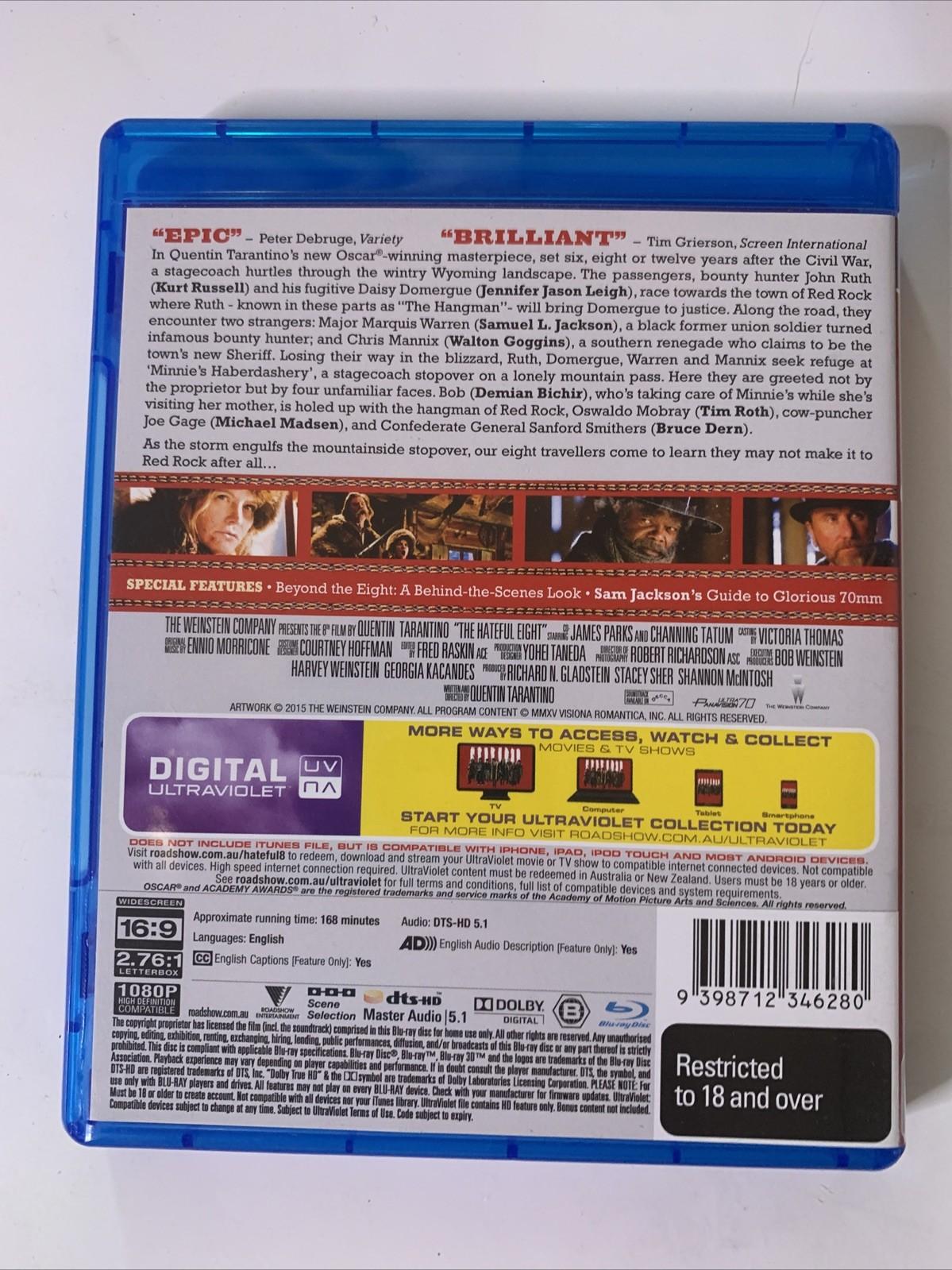 The Hateful Eight (Blu-ray, 2015) Quentin Tarantino Film Region B