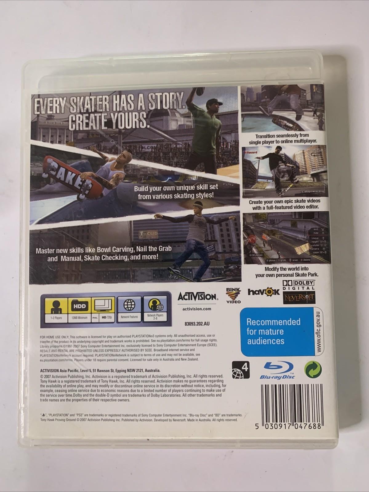 Tony Hawk's: Proving Ground PS3 PlayStation 3 Skateboarding Game Complete