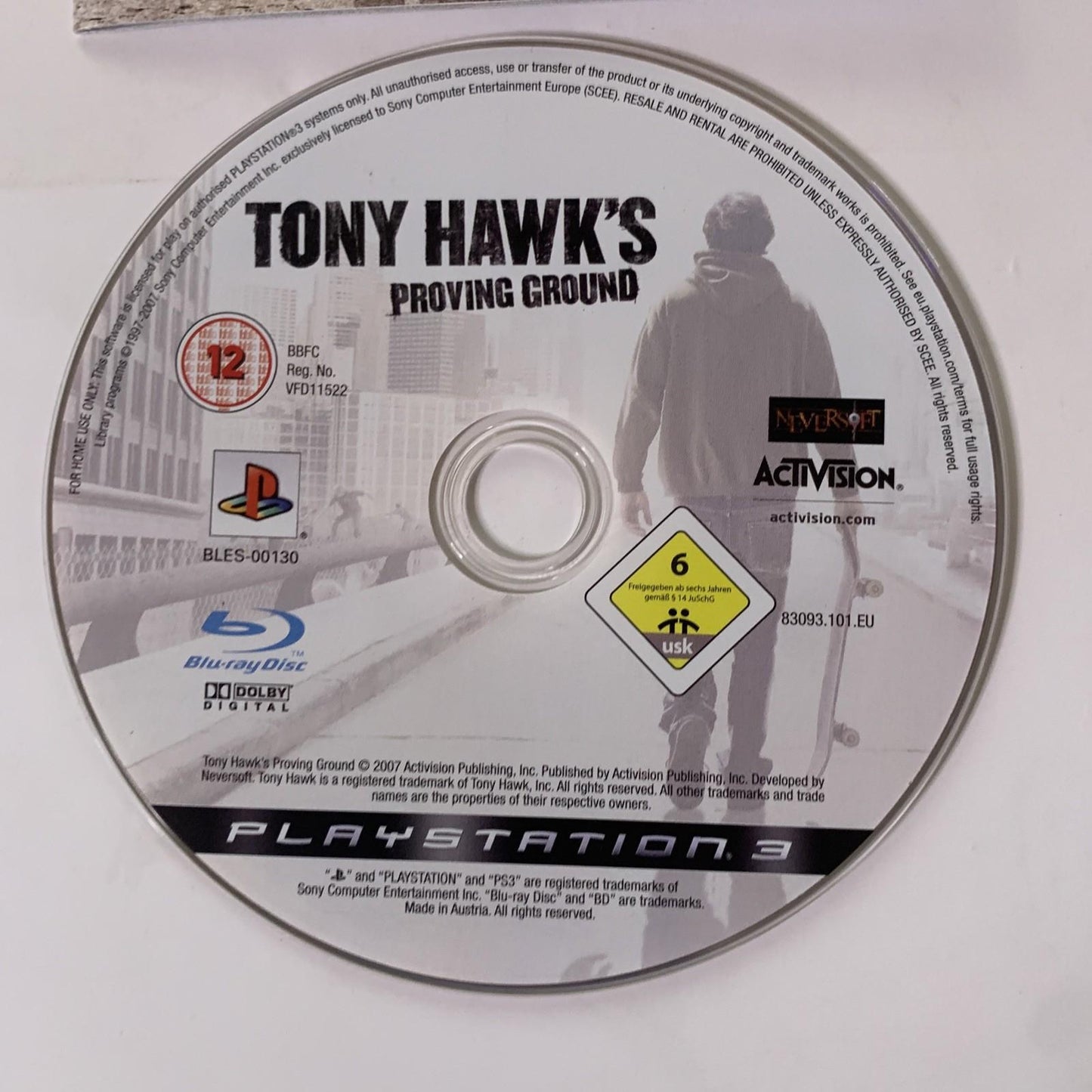 Tony Hawk's: Proving Ground PS3 PlayStation 3 Skateboarding Game Complete