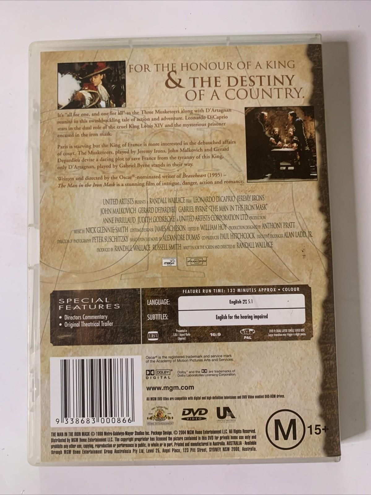 The Man In The Iron Mask (DVD, 1997) Leonardo DiCaprio, Jeremy Irons Region 4