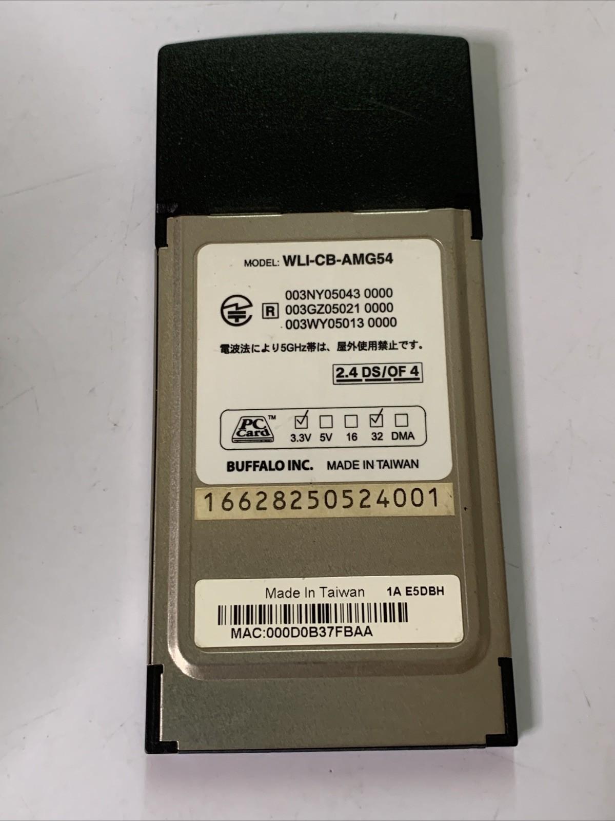 Buffalo AirStation Wireless WiFi 54 Mbps PCMCIA Laptop PC Card WLI-CB-AMG54