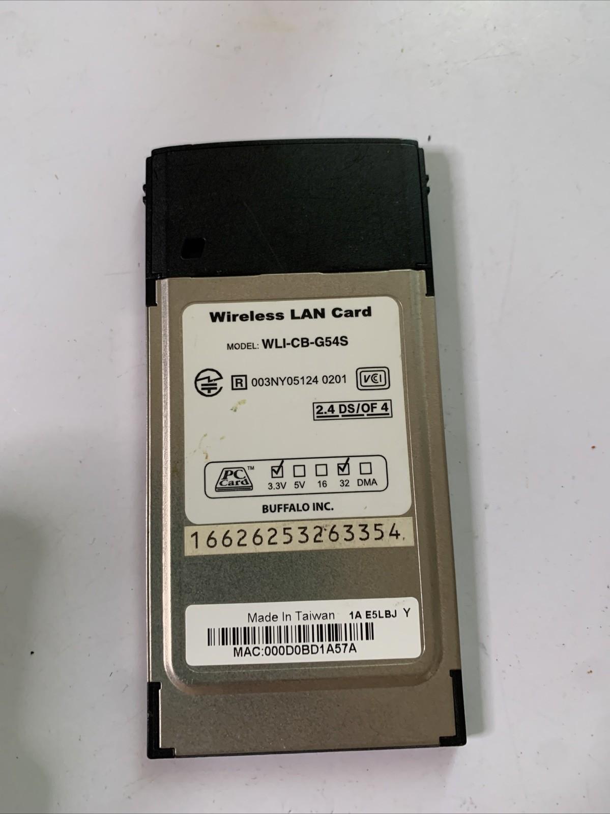 Buffalo Air Station WiFI Wireless  Card Laptop 54 Mbps PCMCIA 2.4Ghz WLI-CB-G54S