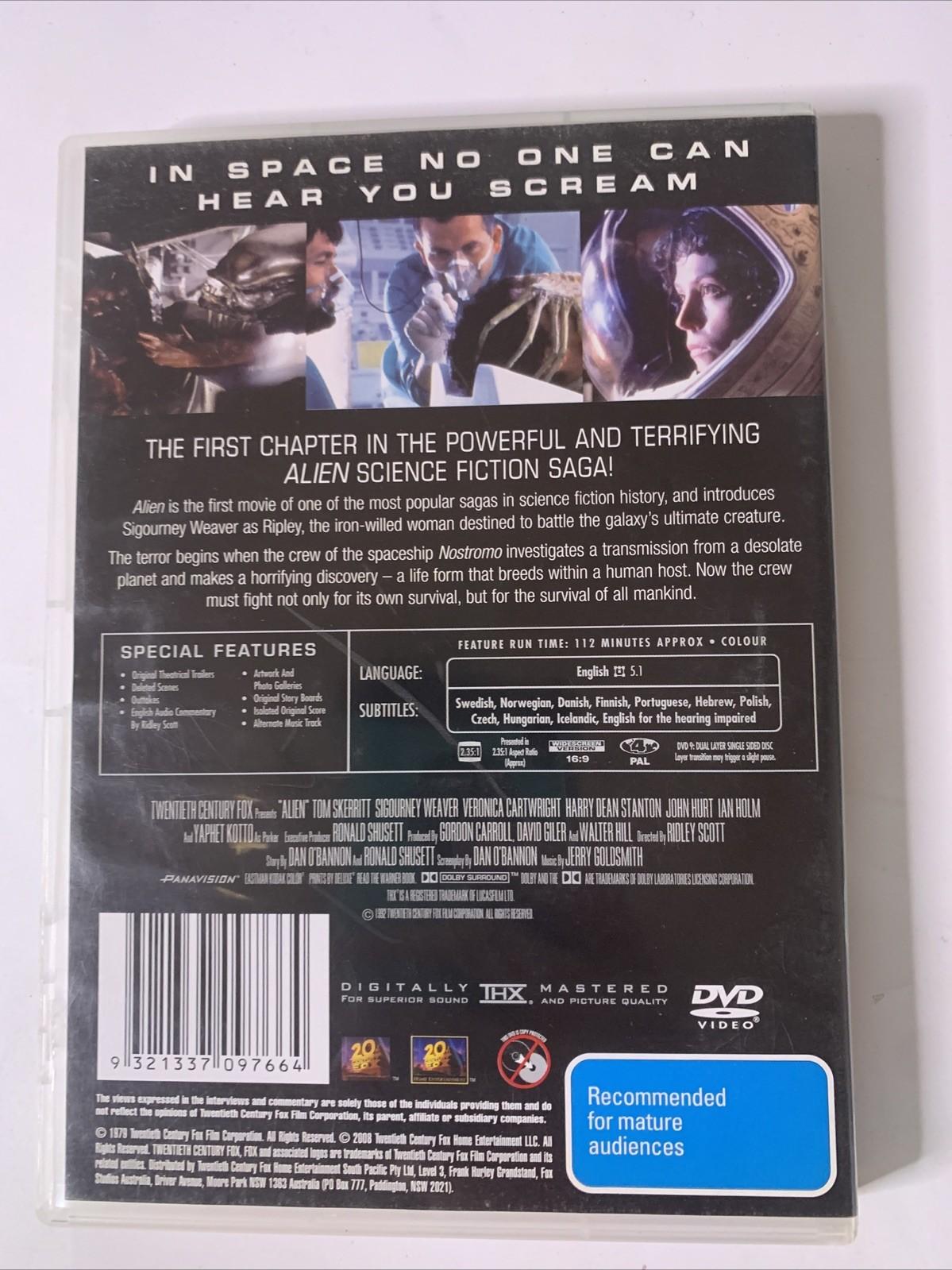 Alien (DVD, 1979) John Hurt, Sigourney Weaver Region 4