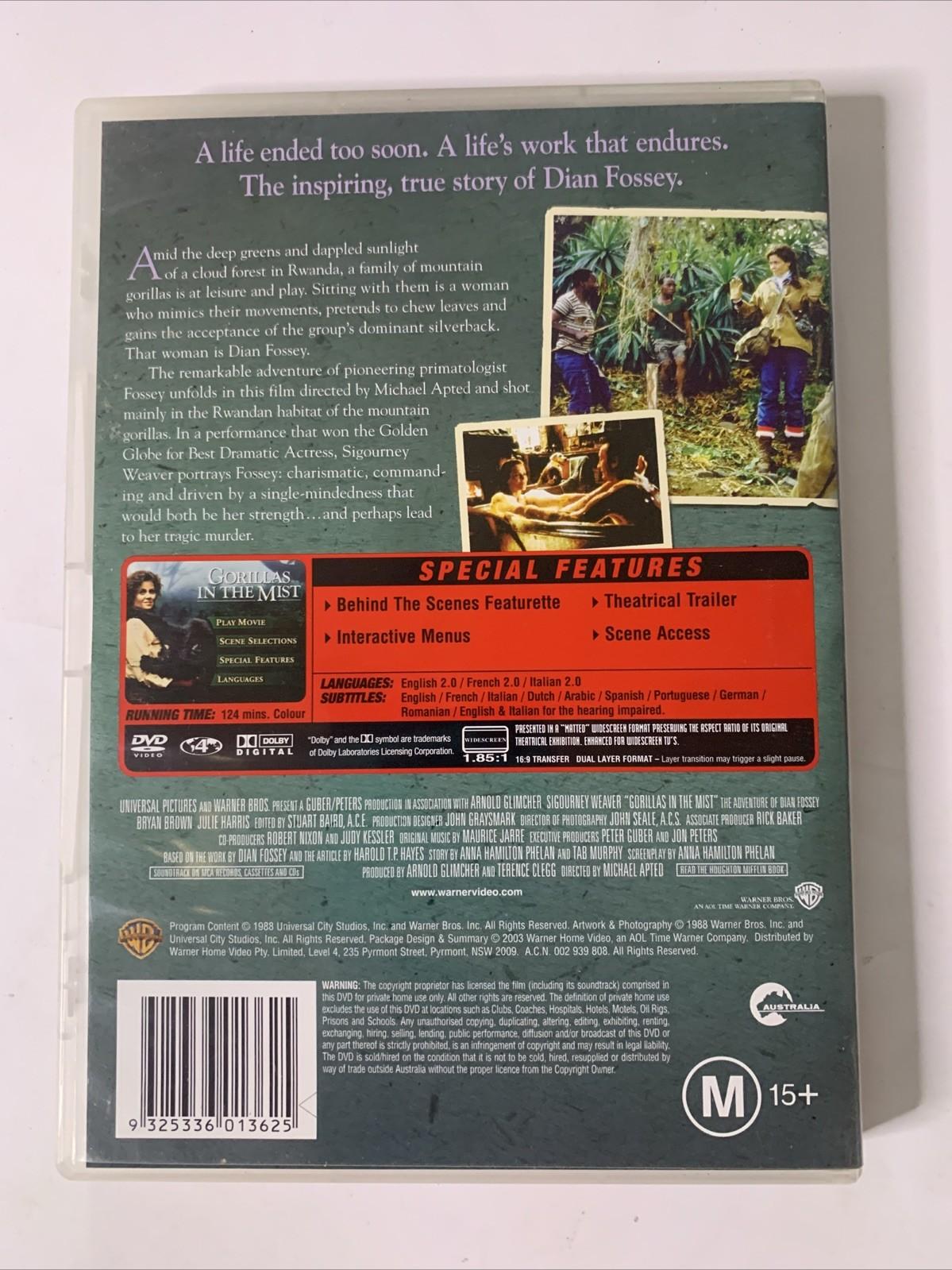 Gorillas In The Mist (DVD, 1988) Sigourney Weaver  Region 4