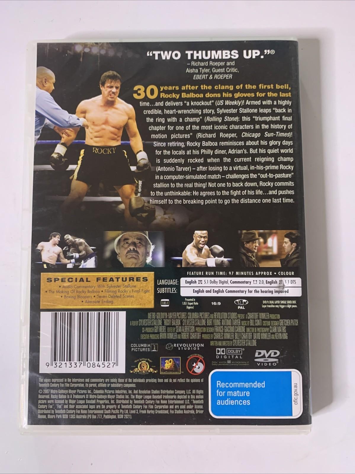 Rocky Balboa (DVD, 2006) Sylvester Stallone Region 4