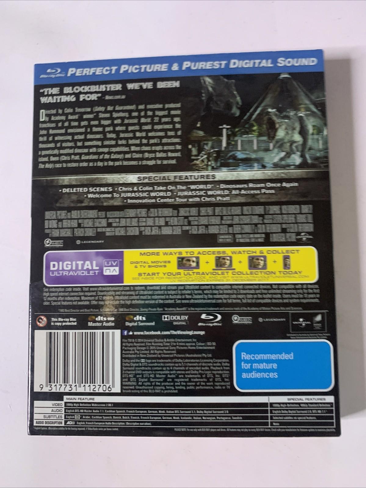 Jurassic World (Blu-ray, 2015) Chris Pratt, Claire Bryce All Regions