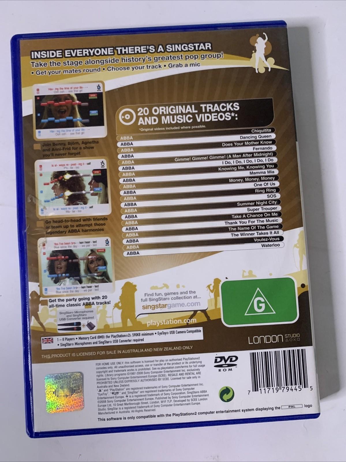 Sing Star ABBA PS2 PlayStation 2 PAL Karaoke Game
