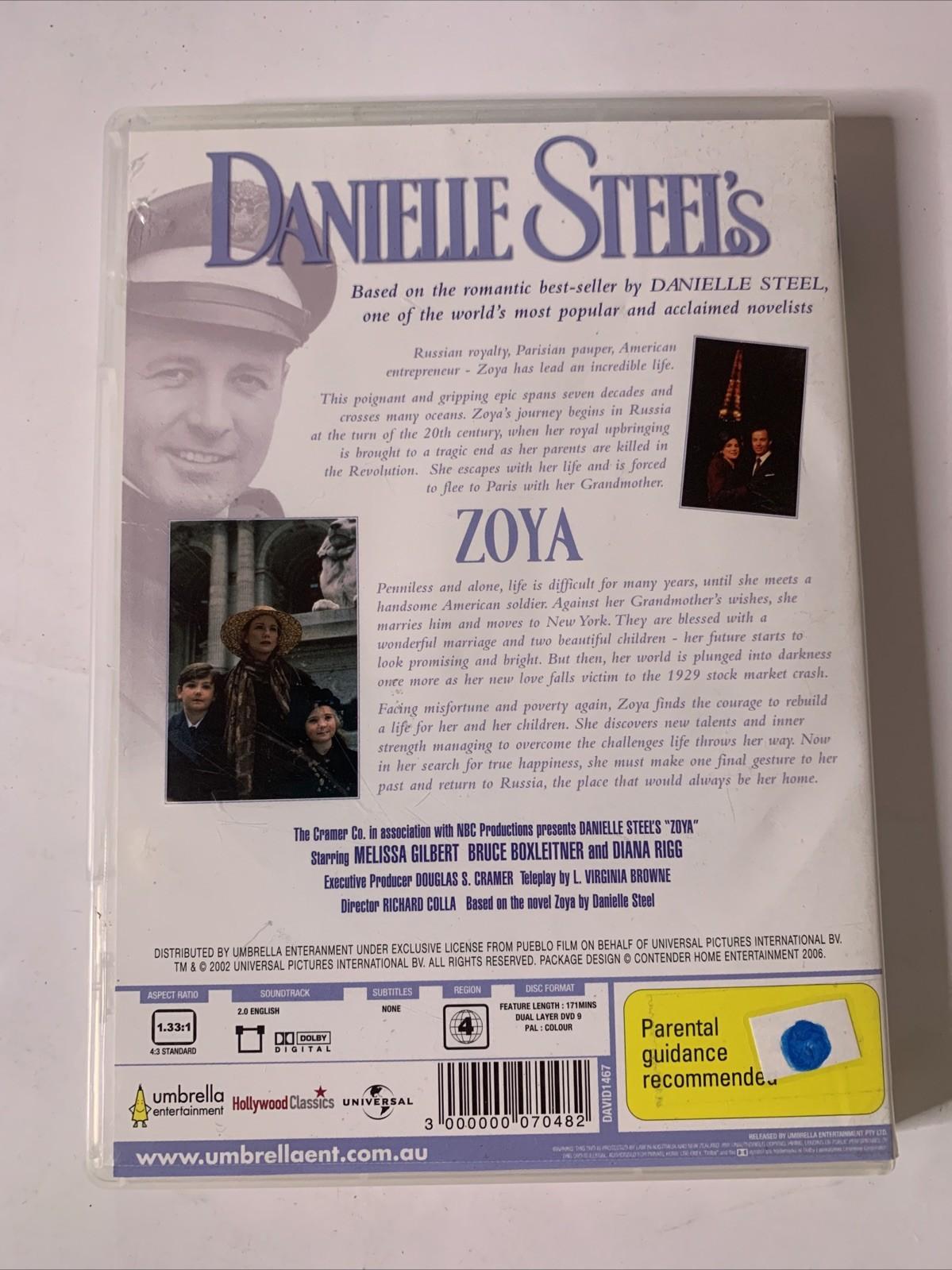 Danielle Steel's Zoya (DVD, 1995) Melissa Gilbert Region 4