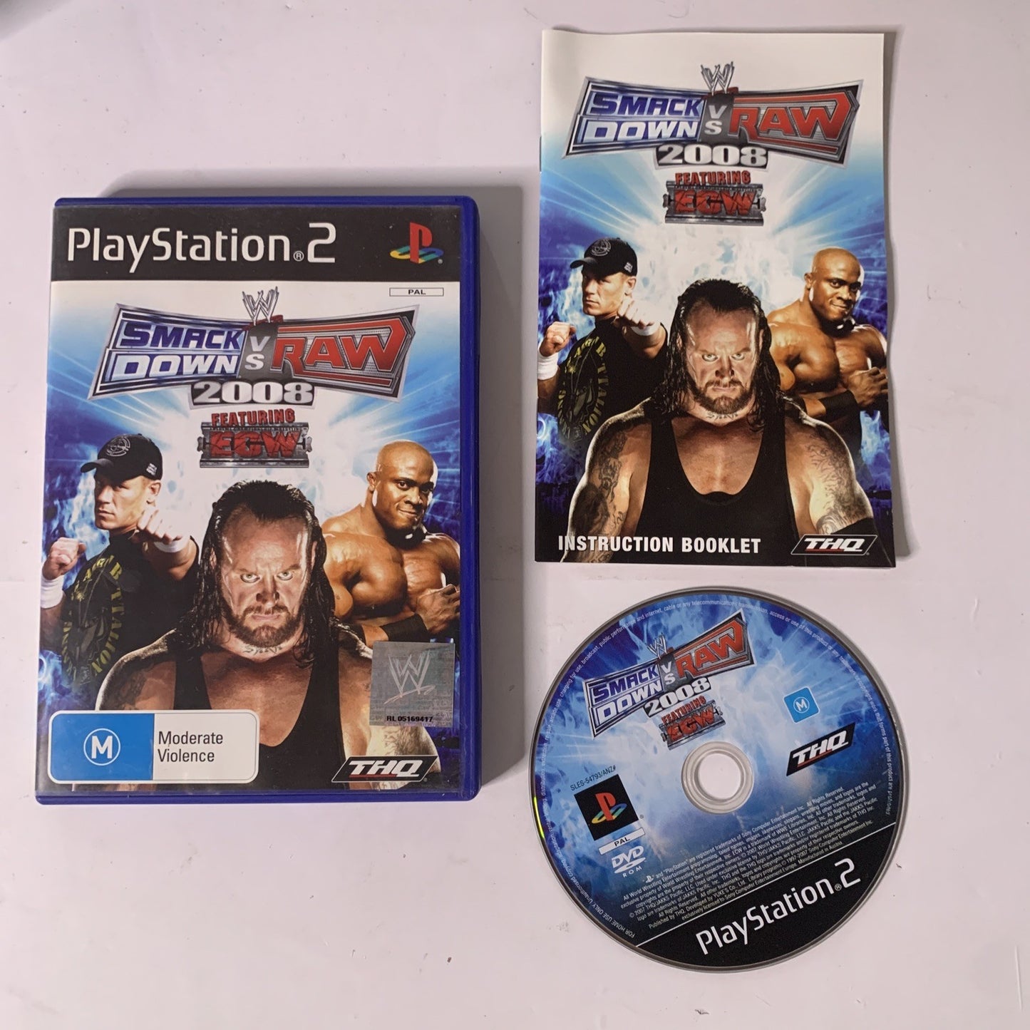 WWE Smackdown Vs Raw 2008 PS2 Sony Playstation 2 PAL Game Complete