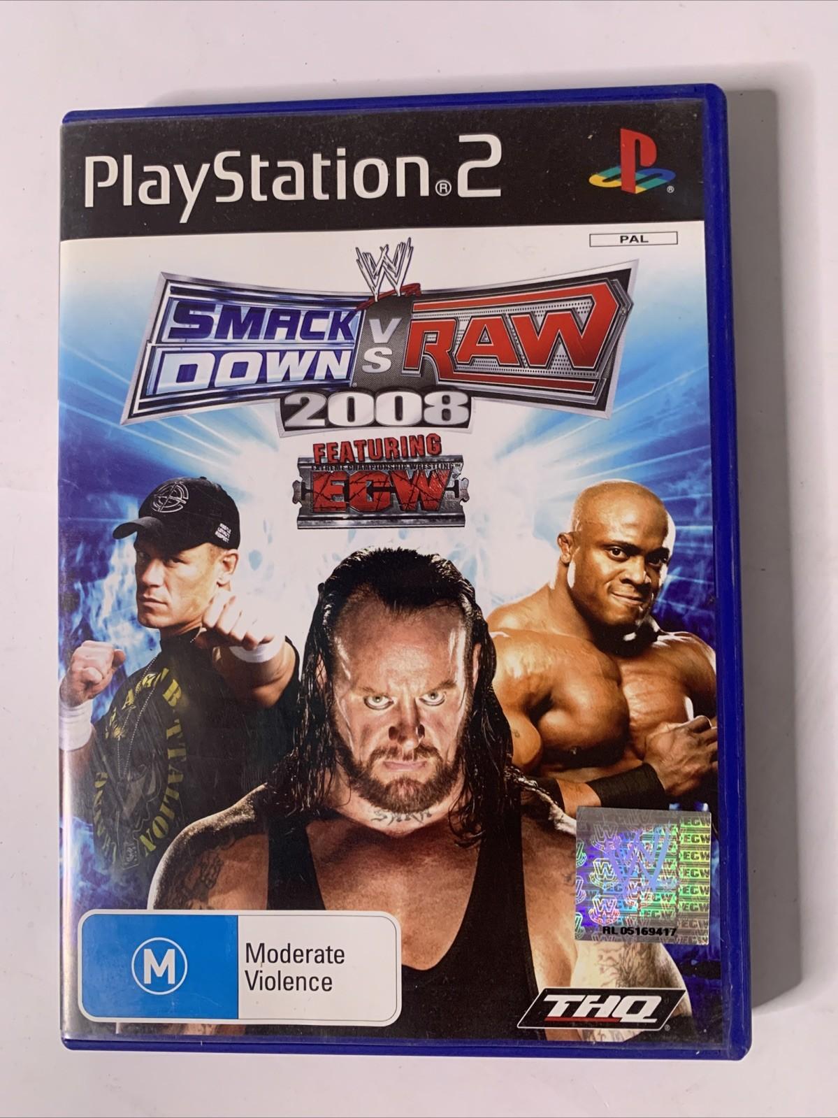 WWE Smackdown Vs Raw 2008 PS2 Sony Playstation 2 PAL Game Complete