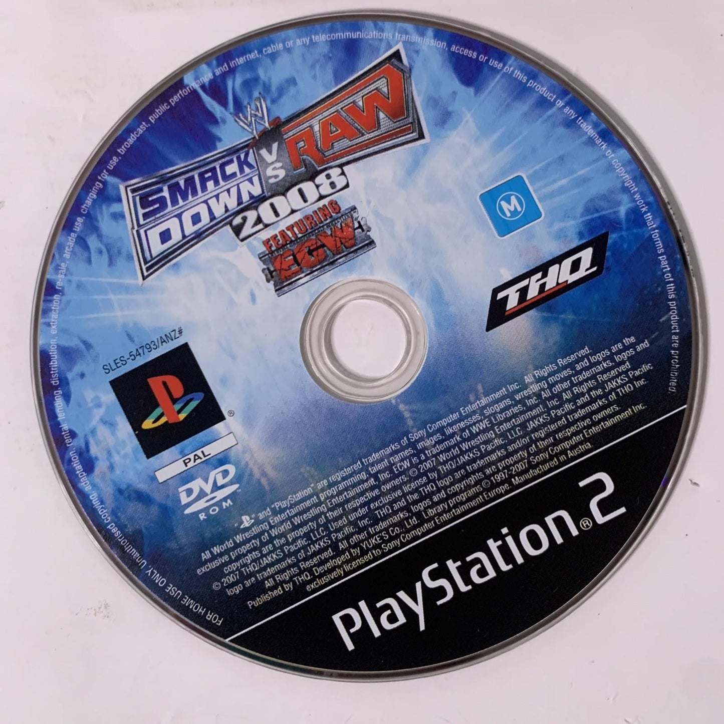 WWE Smackdown Vs Raw 2008 PS2 Sony Playstation 2 PAL Game Complete