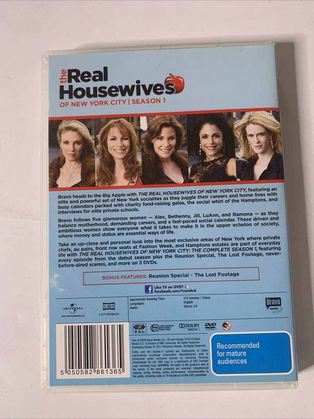 The Real Housewives of New York City : Season 1 (DVD, 2008, 3-DIscs) Region 4 &2
