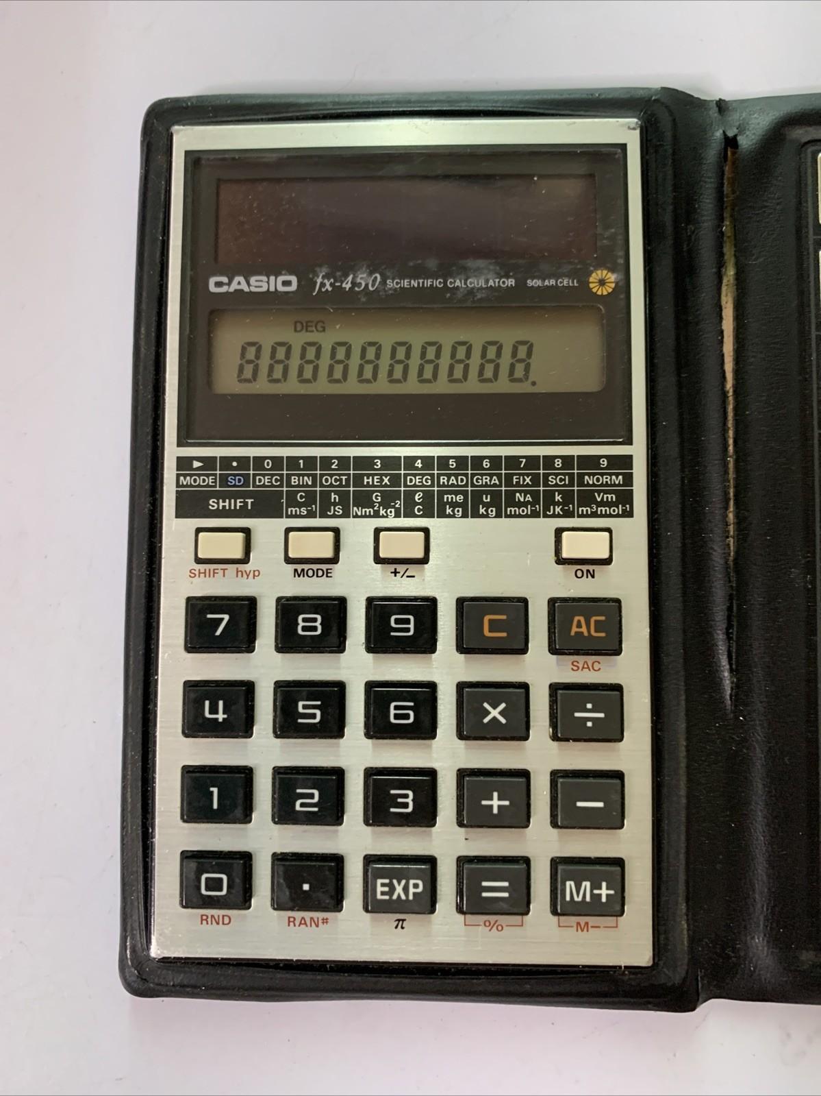Casio Fx-450 Scientific Calculator Solar & Battery Powered Vintage 1983