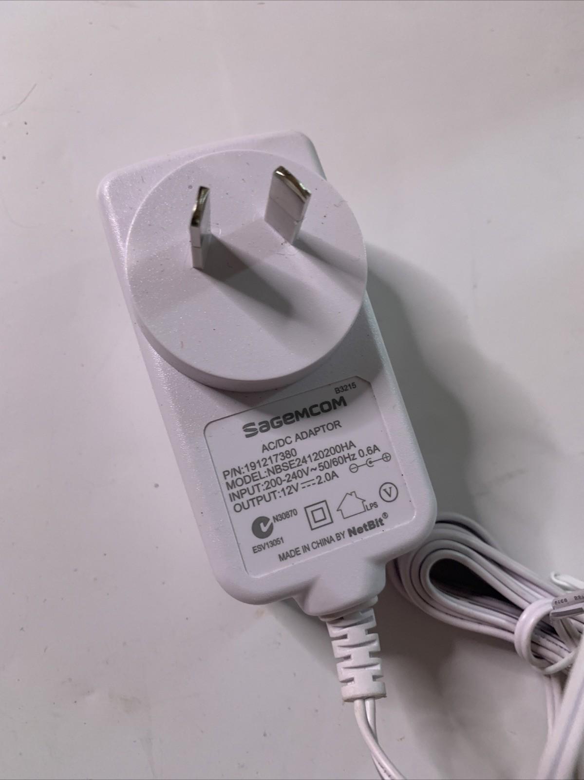 Sagemcom Power Supply NBSR24120200HA 12V 2A AC Adapter For Router