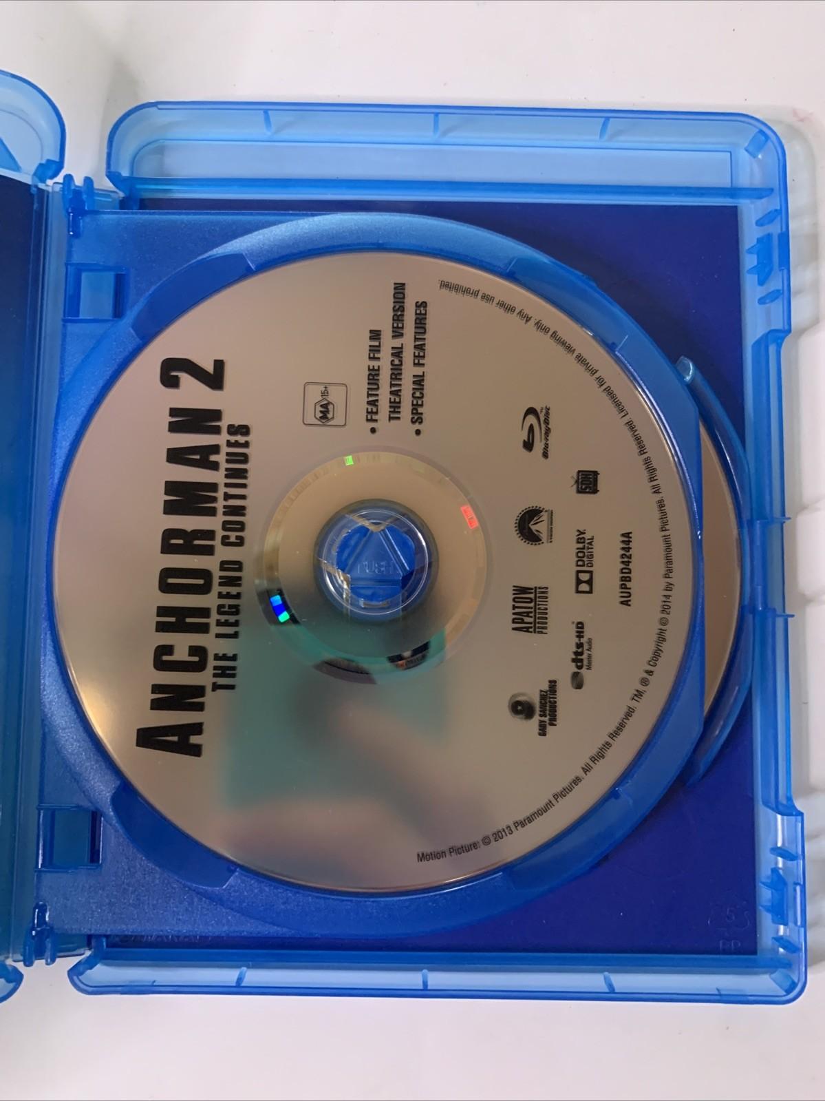 Anchorman 2: The Legend Continues (Blu-ray, 2013, 2-Discs) Will Ferrell Region B