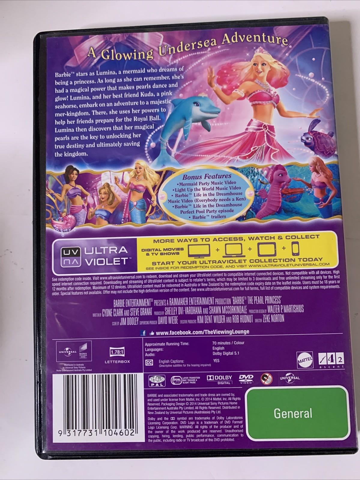 Barbie The Pearl Princess (DVD, 2013) Animation Region 4