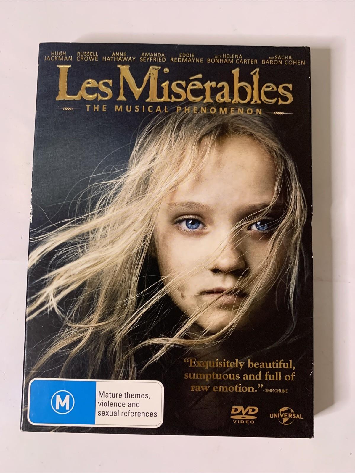 Les Miserables (DVD, 2012) Russell Crowe, Anne Hathaway, Hugh Jackman Region 4
