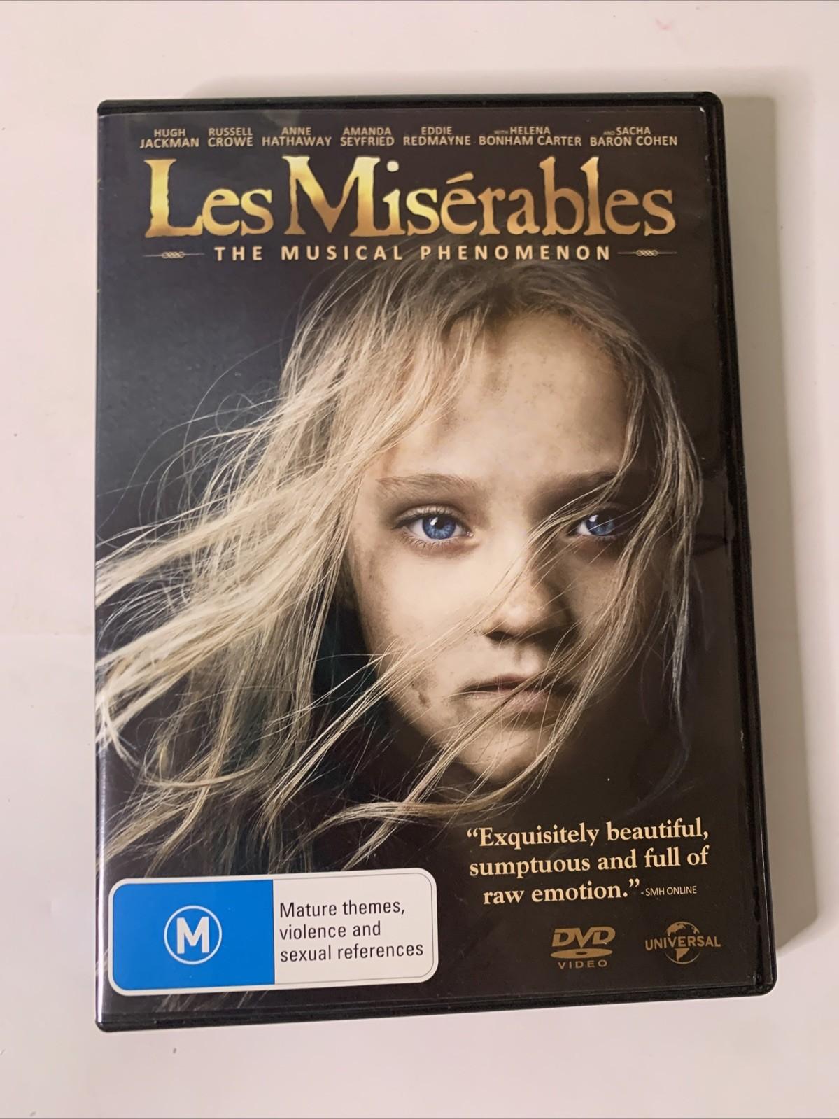 Les Miserables (DVD, 2012) Russell Crowe, Anne Hathaway, Hugh Jackman Region 4