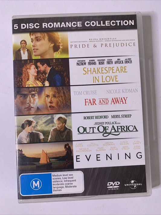 Pride Prejudice/ Shakespeare In Love / Far & Away / Out of Africa / Evening DVD