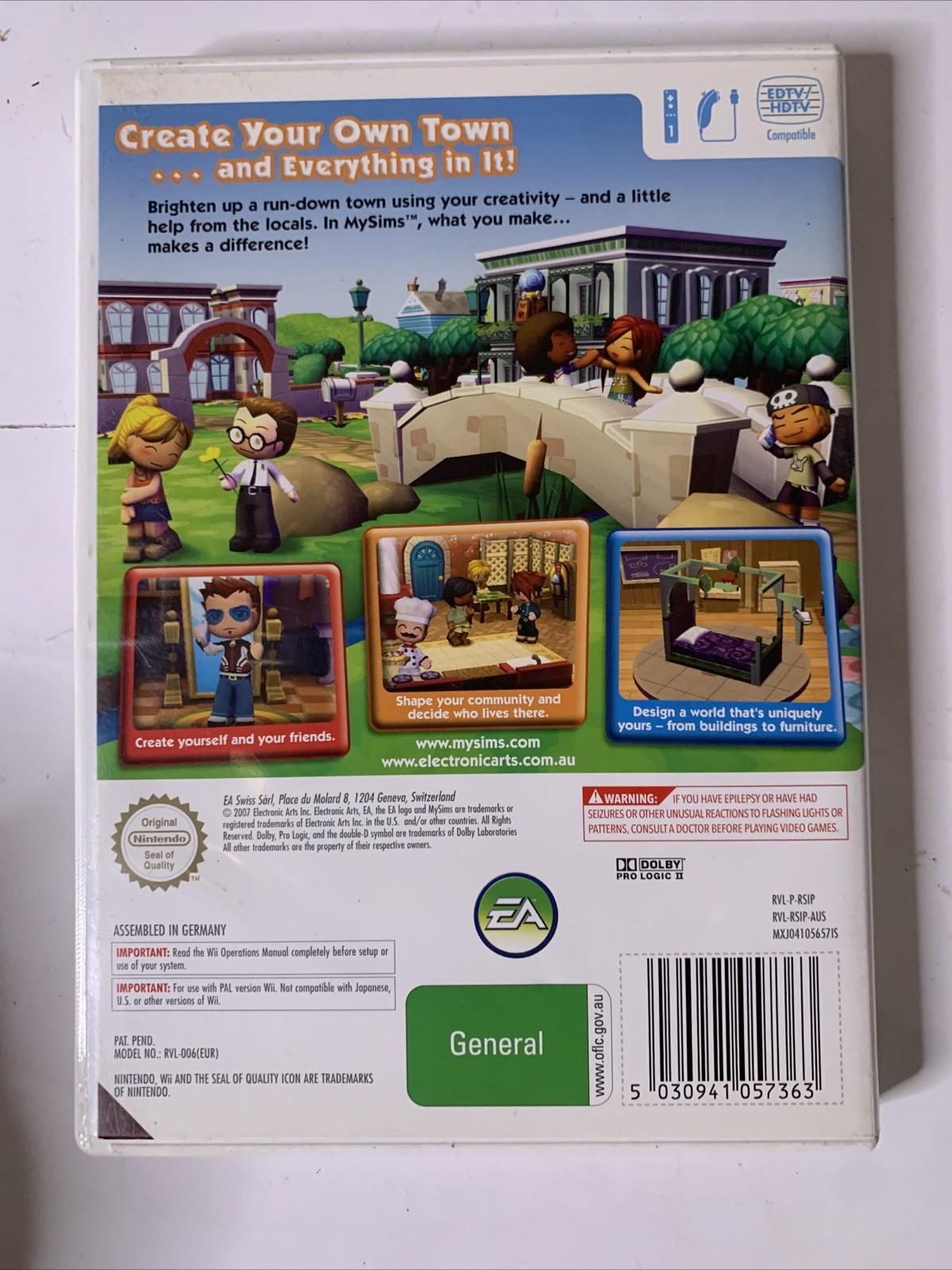 MySims Nintendo Wii PAL 2007 Game Complete