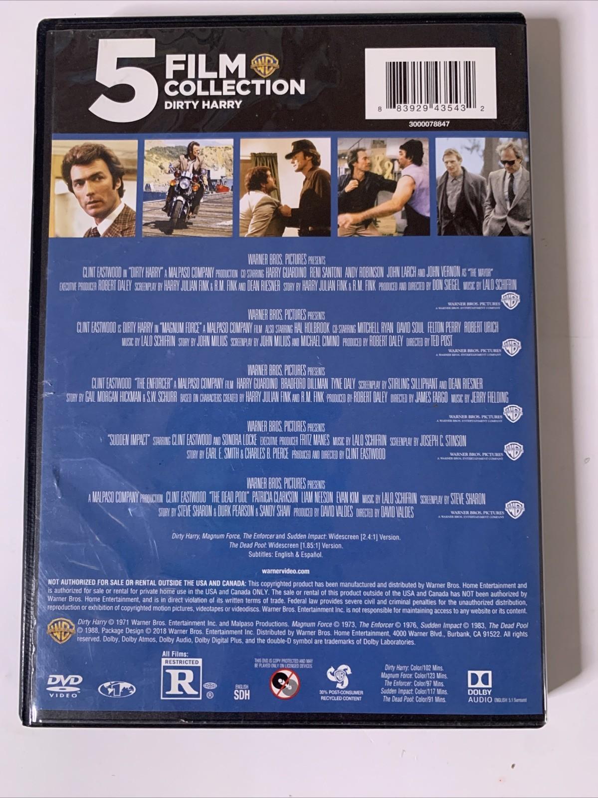 Dirty Harry 5 Film Collection (DVD, 2015, 3-Disc)  Clint Eastwood Region 1