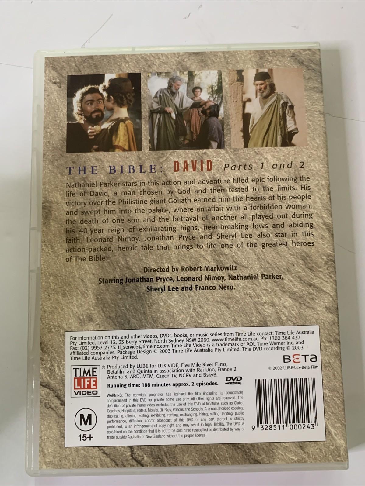 The Bible : David Parts 1 & 2 (DVD, 2003) Leonard Nimoy Region 4