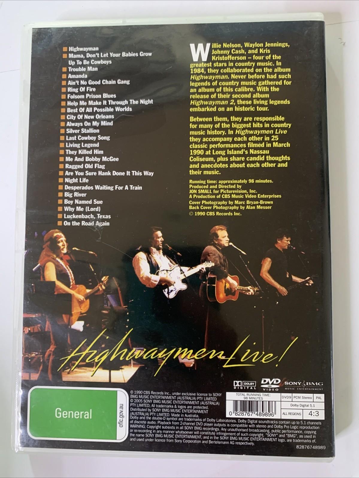 Live! by The Highwaymen (DVD, 2006) All Regions