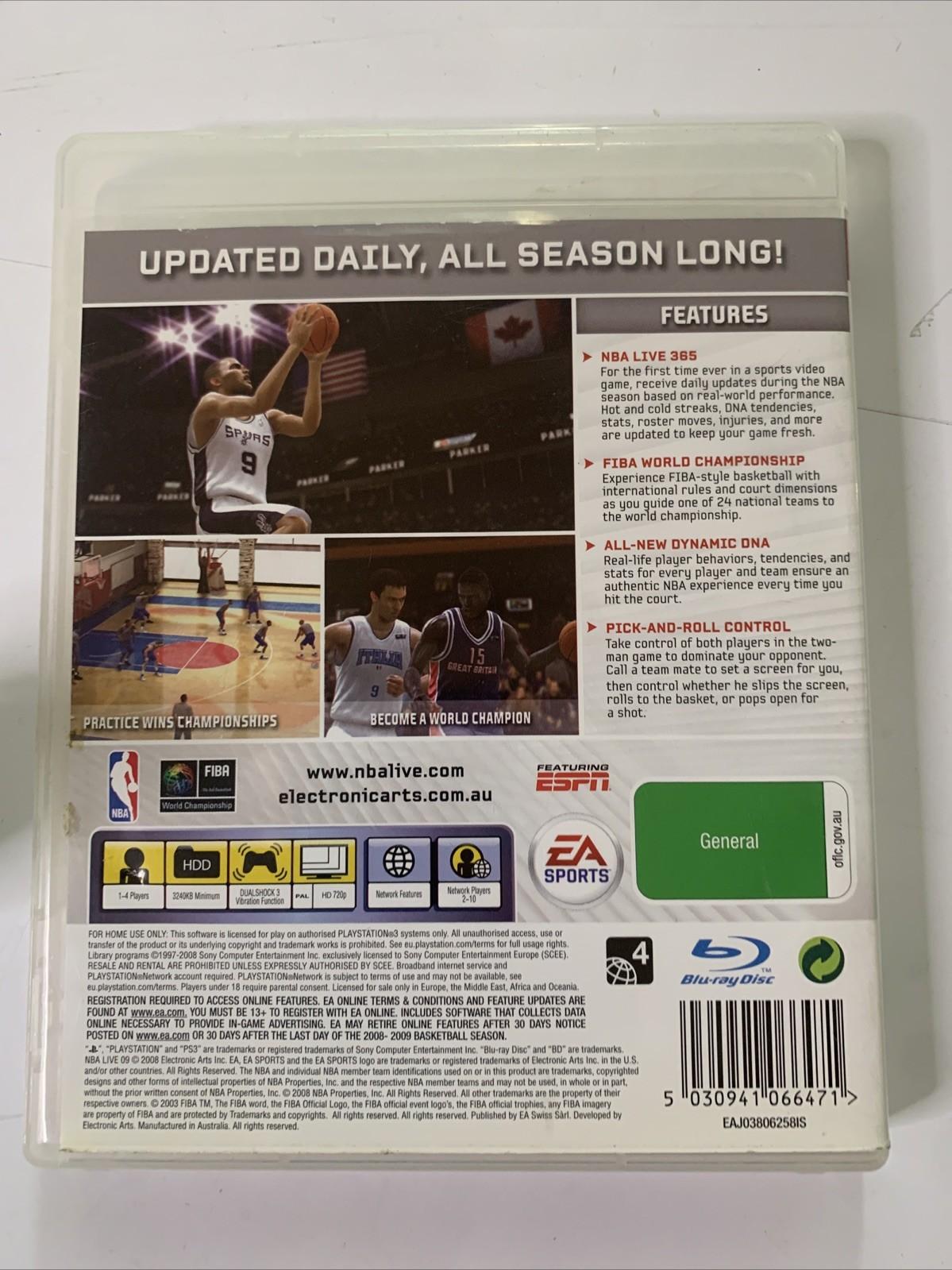 NBA Live 09 PS3 Sony PlayStation 3 Basketball Game Complete