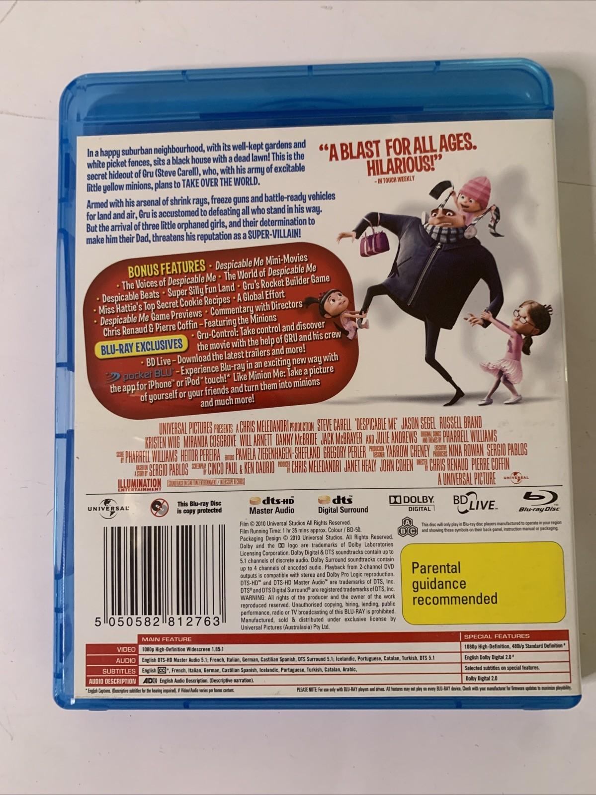 Despicable Me (Blu-ray, 2010) Animation Film All Regions
